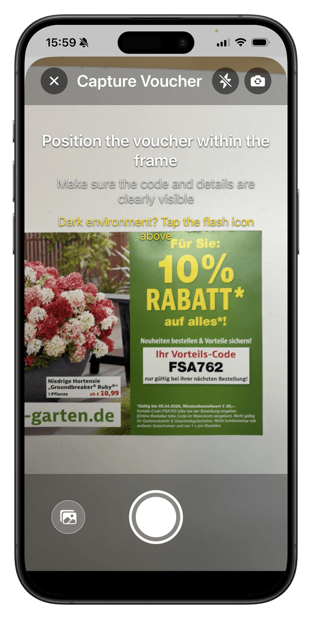 Make a photo of the Voucher