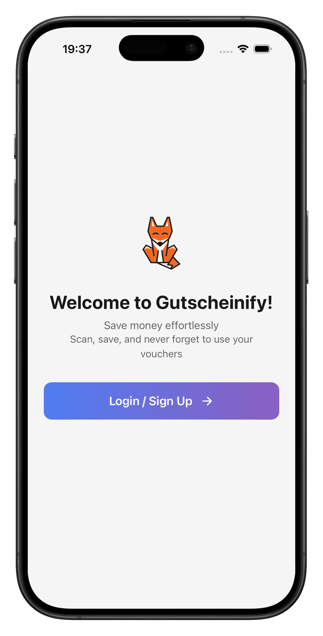 Welcome screen
