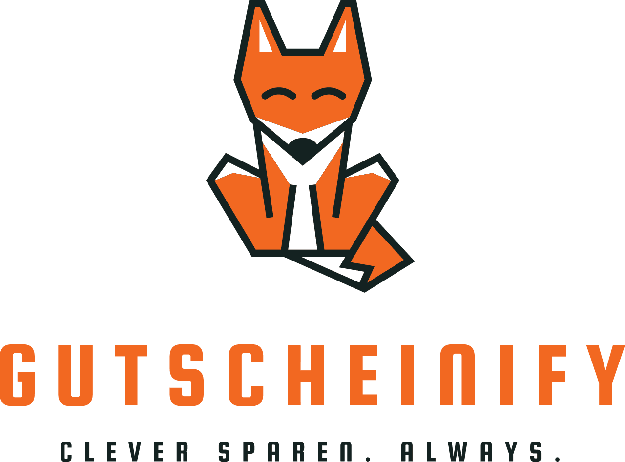 Gutscheinify-Logo: orangefarbener Fuchs über dem Schriftzug „Gutscheinify“